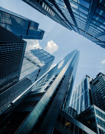 Low Angle View of Skyscrapers in Chicago