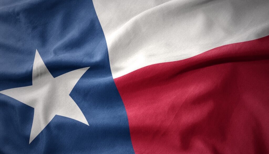 waving colorful national flag of texas state.
