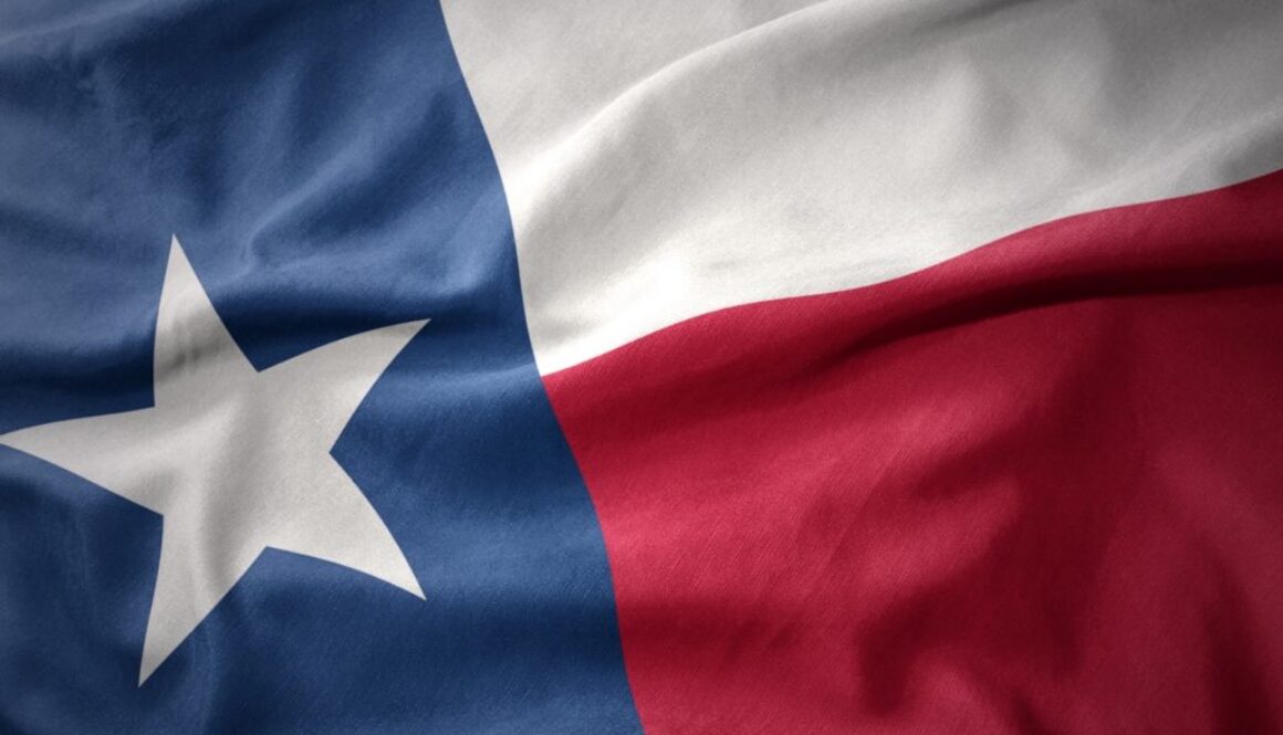 waving colorful national flag of texas state.